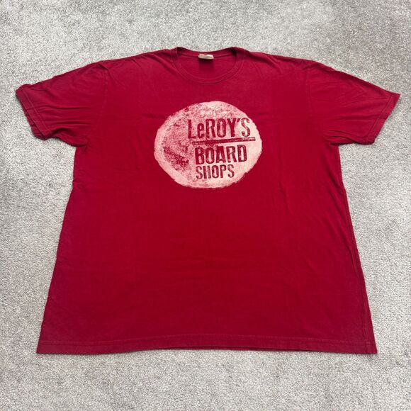 Coastal Classic Vintage Leroy's Board Shops Graphic T-Shirt Mens XXL Red Skater - Picture 1 of 8